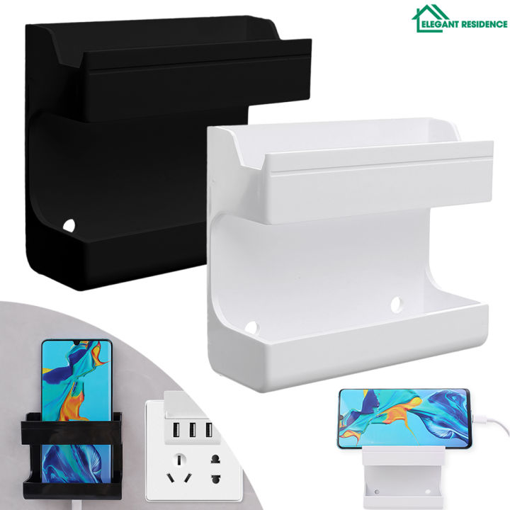 Wall Mounted Phone Holders Punch Free Storage Box Multifunction Mobile