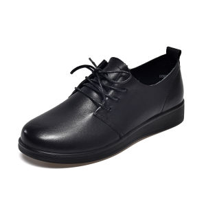 G7 Round Toe Leather Shoes for Women 2025 Spring New Top Layer Cowhide Lace-Up Flat Shoes Single Shoes All-Season Shoes Exclusive Supply 7/7