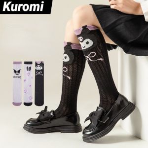 Sanrio Kuromi Knee Long Sock Childrens Cartoon Fashion Lightweight Breathable Socks Childrens Multi Functional Gift