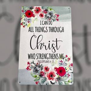 Vintage Style Bible Verses / Motivational Quotes Metal Tin Plate Wall Decor 20 x 30cm Trends Ph