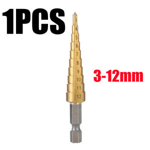 3pcs Drill Bit HSS 3-12mm 4-12mm 4-20mm High Speed Steel Titanium Hex Shank Step Drill Set Metal drill bit wooden drill bit