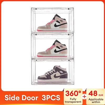 LUXU 6PCS Acrylic Shoe Box Clear Magnetic Stackable Organizer Large Space Container Storage Shoe box