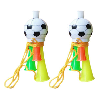 Football Cheer Horn Cheerleading Noise Maker 2pcs Kids Soccer Horns 3 Tone Football Shaped Noise Mak
