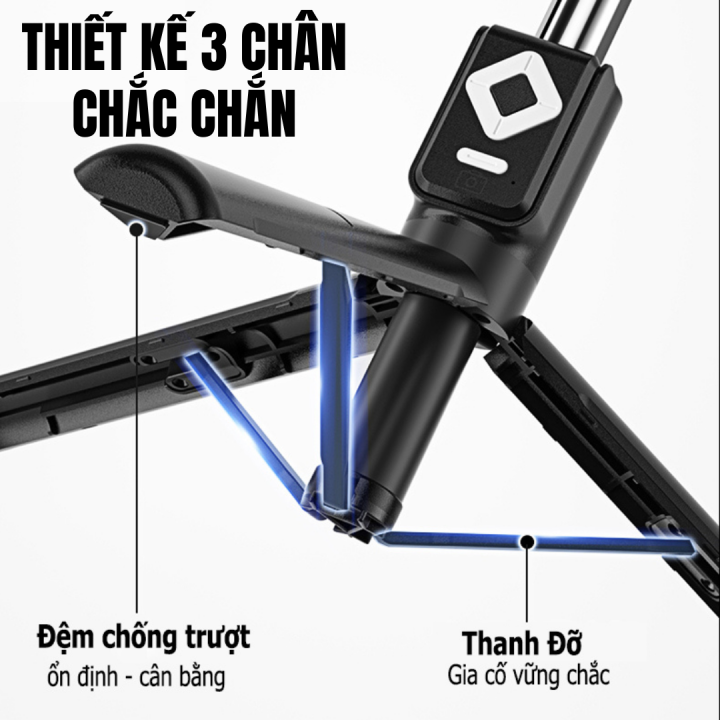 Gậy Chụp Ảnh Tự Sướng 3 Chân B11S Cao Cấp, Gậy Selfie Chụp Hình Có Đèn ...