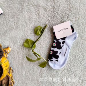 FE Finland Flower marimekko Summer Thin Cotton Flower Socks R Artistic Light Luxury Minority Happy Ladies Low-Cut Socks