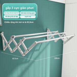 Ibed Giàn phơi đồ inox co giãn thông minh Giàn Phơi Thông Minh Gắn Tường Giàn Phơi Quần Áo Thích Hợp Căn Hộ Chung Cư Diện Tích Nhỏ thanh 3/4/5