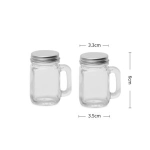 Feelife 35ml Mini Glass Sealed Bottle for Jam Honey Coffee Concentrate Milk Juice Leakproof Bottle with Lid Portable Empty Jar