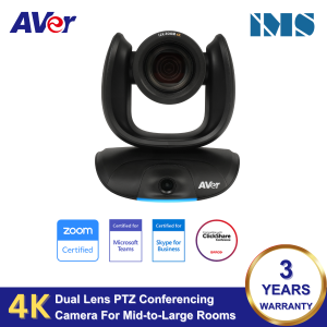 AVer Conferencing Camera CAM550 4K Dual Lens PTZ USB Video Camera For Mid-to-Large Rooms