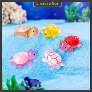 [Creative] Cute Cartoon Resin Luminous Turtle Ornament Cartoon Aquarium Fish Tank Miniature Desktop DIY Home Decoration Accessories Gifts