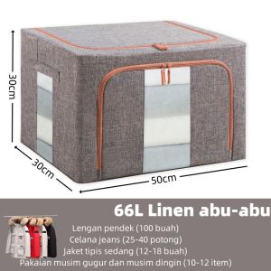 linen katun organizer box Lipat frame baja storage box tahan lembab Kotak penyimpanan box storage