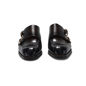 Men Formal Leather Shoes Double Monk Strap Enggor