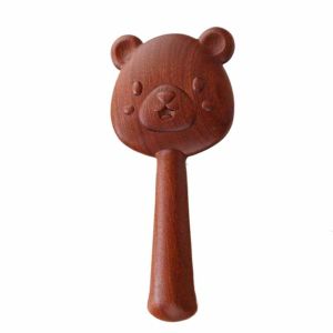 HUNIU Hình dạng động vật Lược gỗ đàn hương túi khí Chống tĩnh điện Di động Lược massage Cầm tay Da đầu Lược đệm khí Tóc xoăn