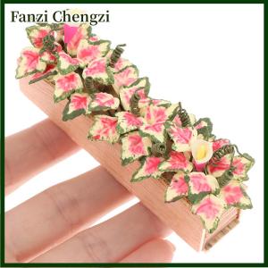 Fanzi 1:12 Dollhouse Miniature Flower Bushes Potted Plant Flower Bed Flower Bonsai Model Garden Home Decor Doll House Accessories