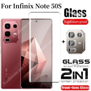 สำหรับ Infinix Note 50S 5G 2025 2in1ฟิล์มกระจกเทมเปอร์โค้งปกป้องหน้าจอสำหรับ Infinix Note 50S Note50s InfinixNote50S 5G 4G 2025กระจกเทมเปอร์คลุมทั้งหมดเลนส์ด้านหลังฟิล์มกันรอยด้านหน้า