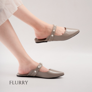 Dena Flat Sepatu Wanita Uung Lancip Glossy Sepatu Flat Fashion Kekinian Flatshoes Mutiara