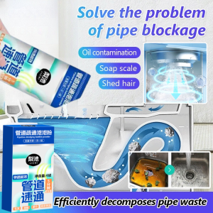 [Unblocked In 5 Minutes]  Pipe Dredging Bubble Powder Strong Dissolving Oil And Hair Pipe Dredging Agent Kitchen Sewer Bathroom Toilet Deodorant Dissolve Clogs