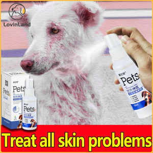 [Doctor recommended] Pet spray for dogs Dog skin disease treatment Dog wound treatment Treat itchy pet skin pet wound healing fungal infection Mange treatment Dog spray for skin allergy Fleas and ticks remover Pet wound spray medicine for dog itch