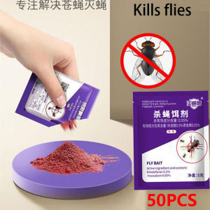 100PCS Fly Killer Powder 25 Packs/Box Accurate and Fast Kills Flies Suitable for Farms Orchards and Homes FLIES KILLING BAIT Kill Housefly Powder Umpan Membunuh Lalat Ubat Lalat