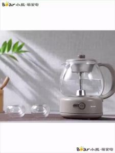 Bear Tea Pot Electric Kettle Glass Pot Multifunction Tea Maker Home Health Pot Flower Teapot (1L) Tea Brewing ZCQ-A10T2