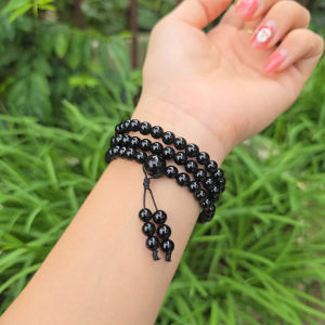 Q2170 Chuỗi 3v Ngọc Agate Đen 6li TUDO làm cái đuôi 6 hạt xinh quá nè cho Thủy và Mộc - Phong Thuỷ TUDO P