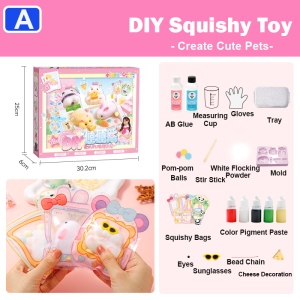 Cute Silicone Squishy DIY Set Soft Touch Stress Reliever Toy Immersive Relaxing Play Exquisite Mini Food Ornament & Portable Pendant