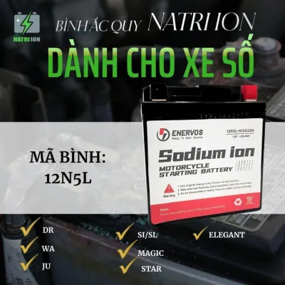 Bình Ắc Quy Xe Máy Natri iOn 12N5L 12V-5Ah dùng cho Star Dr Wa Magic Elegant