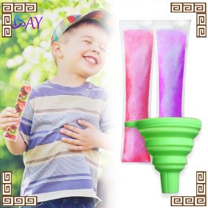 20pcs/Set Kantong Cetakan Es/Plastik Es Lilin/ Klip Plastik Es/Popsicle Plastic/Diy Disposable Ice Cream Mold Bag Sealed