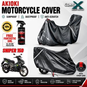 AKIOKI COREX Motorcycle Cover for SNIPER 150 with fantastic xml – Waterproof Convertible Motor Cover with Strap Lock