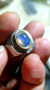 Batu Cincin Kalimaya Kristal Jarong Blue Unik