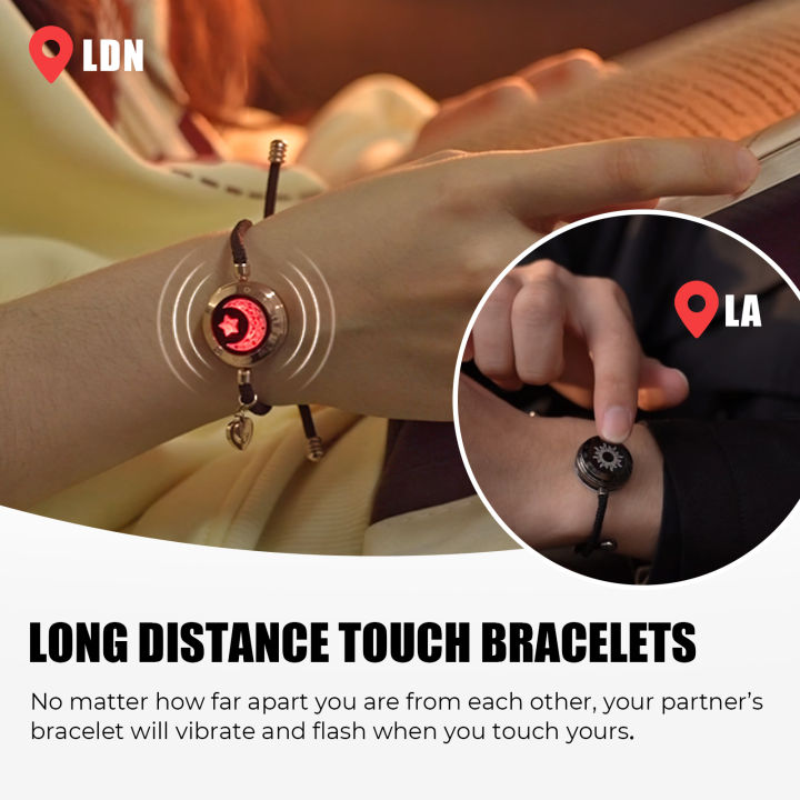 [kcfb] totwoo Long Distance touch Light up&Vibrate Bracelets for