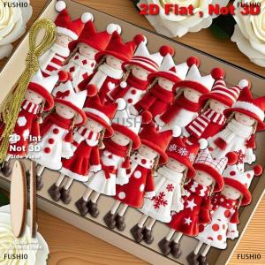 [COD] FUSHI0 16Pcs Classic Red And White Design High-quality Christmas Girl Doll Decorations For Christmas
