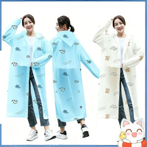 Waterproof Raincoat Printed Fabric Rain Coat Long Rain Wear ﻿ Women Raincoat Pakaian Hujan 雨衣
