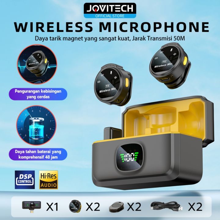【COD】Jovitech Microphone Wireless Model Kancing Mic Clip on Dual