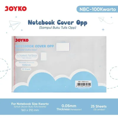 (25 lembar) JOYKO Sampul Buku OPP Notebook Cover OPP NBC-100 KWARTO BOXY