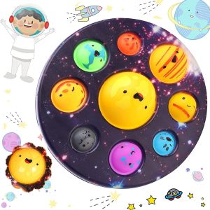 Simple Dimple Pop it Fidget Toys with keychain Stress Relief Sensory Silicone Early Learning