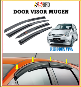 PERODUA VIVA Mugen Door Visor Air Press Window Style Acrylic Wind Deflector (4PCS/SET)