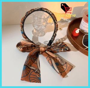 TOP SHOP Long Ribbon Headband Non-Slip Satin Fabric Hair Bands Hair Clips for Women Bohemian Girls Hair Accessories