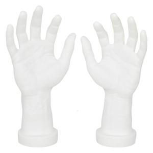 2pcs Sturdy Faux Human Hands Mannequin Male Hand Realistic Display Props for Nail Training and Party Decorations