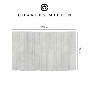CHARLES MILLEN New Cordue (L) [1 PC ] 100% Cotton Anti slip Bath Mat  Absorbent Bathroom Floor Mat. Toilet Mat (74 x 120cm)