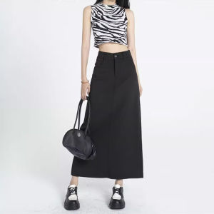 S-6XL Long Skirt for Women High Waisted Straight Tube A-Line Hip Wrapped Skirt