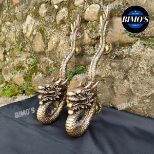Handle Pintu Rumah Motif Naga 48 cm Alumunium Antik Gagang Pintu Antik