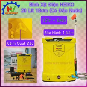 Bình Xịt Điện HEIKO 20 Lít 1 Bơm (Có Đảo Nước). Motor Đảo Chạy Cực Êm. AQ 12V-8AH. Bảo hành 12 tháng