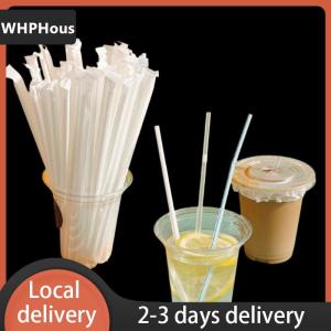 [COD] WHPHous Ship within 24 hours 100 300 500Pcs Disposable Drinking Straw Transparent Plastic Drinking Straw For Milk Smoothie Slushie Juice Bubble Tea Straw