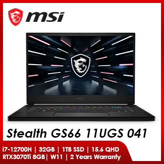 MSI Stealth GS66 12UGS-041MY (i7-12700H/ 32GB RAM/ 1TB SSD