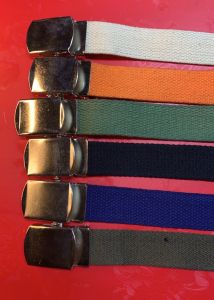 เข็มขัดหัวลูกกิ้งสายผ้าใยคอดต่อนขนาด30mmสายยาว44นิ้วฟรีไ้ทร์