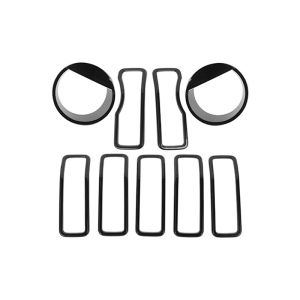 OnlyF U Car Front Grille Grill Insert Headlight Lamp Decoration Cover for Jeep Wrangler JL 2024 Up/for Jeep Gladiator JT 2024 Up Y5R7K