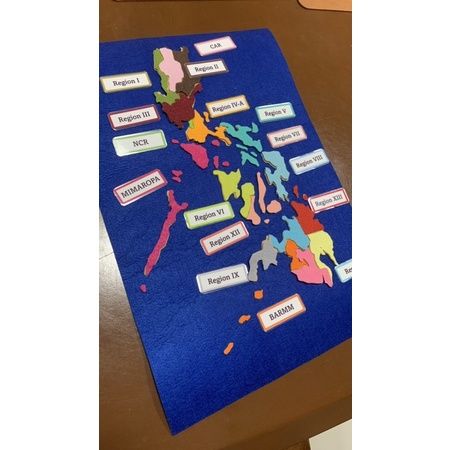 Regions of the Philippines Montessori Felt Map - with Labels and ...