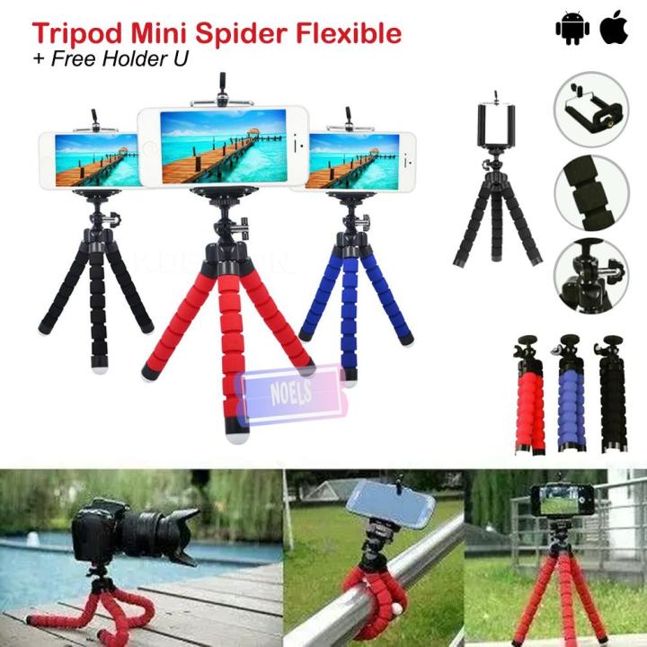 Tripod Mini Spider Gorilla Flexible With Holder U Tongsis Monopod