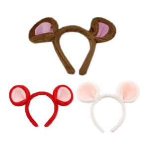 Cartoon Mouse Ear Shape Hair Hoop Cute Washing Face Hair Holder Halloween Party Costume Headwear for Children Women