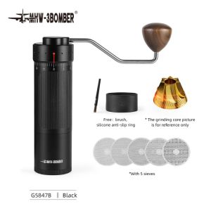 MHW-3BOMBER R3 Manual Coffee Grinder with Stainless Steel Conical Burr External Adjustable Setting for Espresso